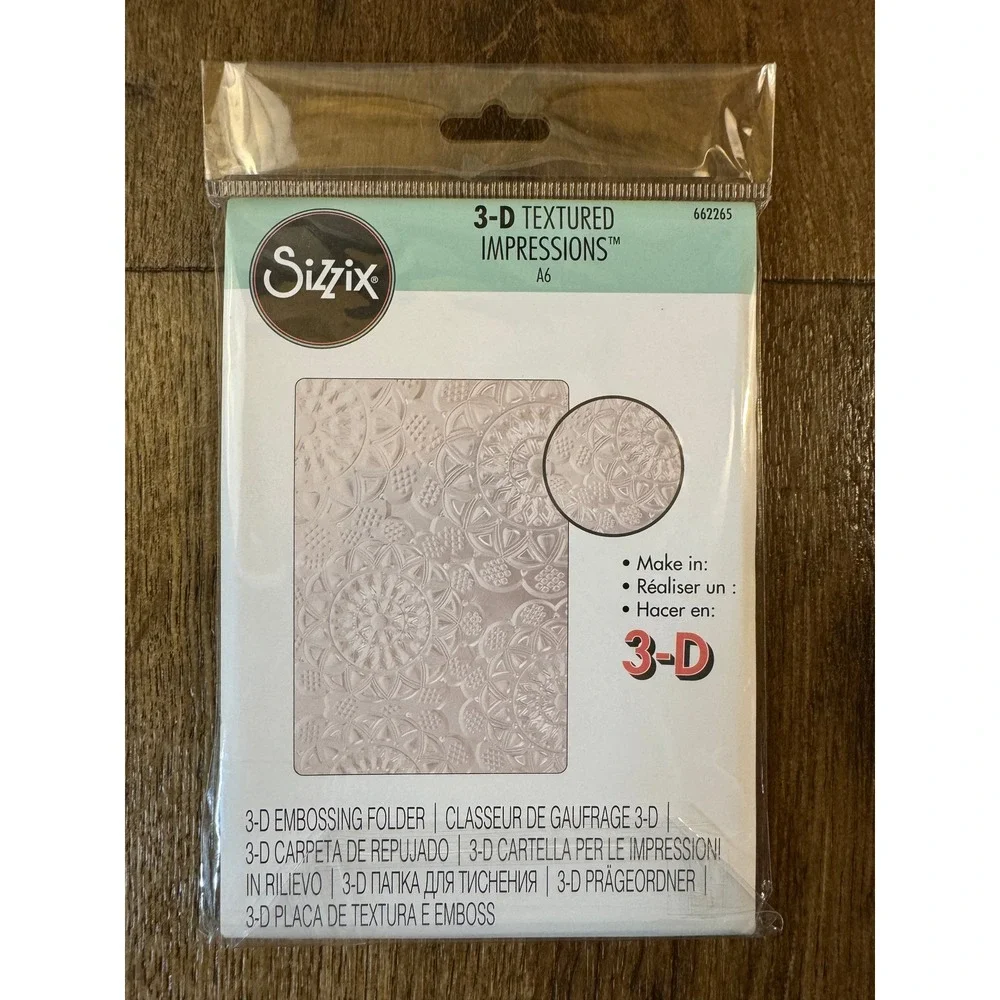 Sizzix 3D Textured Impressions Embossing Folder A6 Doily 662265 NEW Mandala